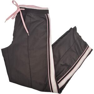 Vintage y2k Women's Brown Pink Fuda Wide Leg Baggy Track Sweatpants Size Medium